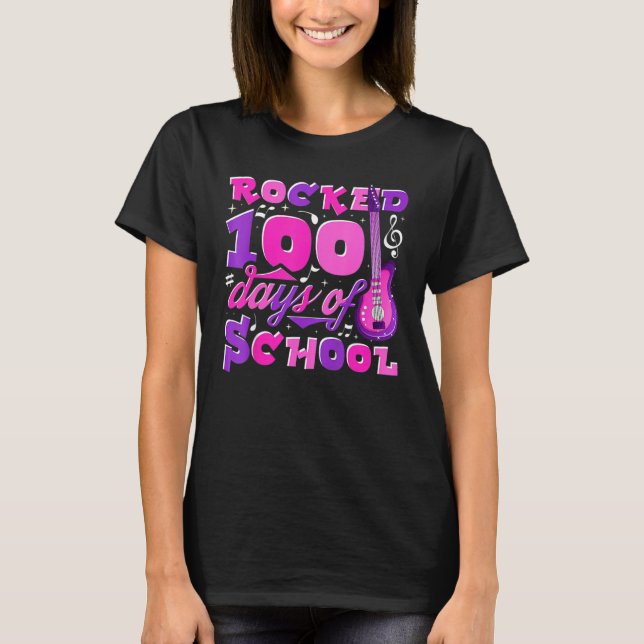 Camiseta Kids Rocked 100 Days Of School First Grader (Anverso)