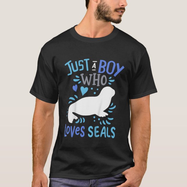 Camiseta Kids Seal Just A Boy Who Loves Seals Gift  (Anverso)