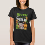 Camiseta Kids Seven Ever Wild 7th Birthday Zoo Safari Jungl<br><div class="desc">Kids Seven Ever Wild 7th Birthday Zoo Safari Jungle 7 Year Old.</div>