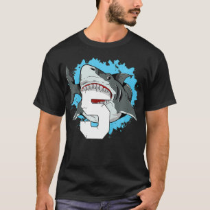 Camiseta Kids Shark 5th Birthday Boy 5 Five Shark Theme Par