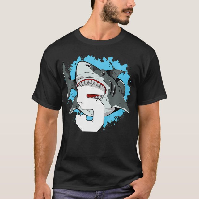 Camiseta Kids Shark 5th Birthday Boy 5 Five Shark Theme Par (Anverso)