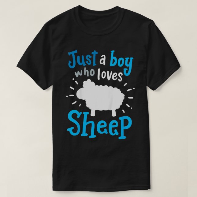 Camiseta Kids Sheep Just a Boy Who Loves Sheep Gift  (Diseño del anverso)