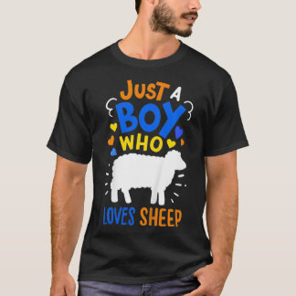 Camiseta Kids Sheep Just A Boy Who Loves Sheep Gift 