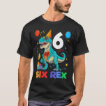 Camiseta Kids Six Rex 6th Birthday Sixth Dinosaur 6 Year Ol<br><div class="desc">Kids Six Rex 6th Birthday Sixth Dinosaur 6 Year Old.</div>