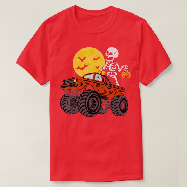 Camiseta Kids Skeleton Monster Truck Moon Candy Toddler Hal (Diseño del anverso)