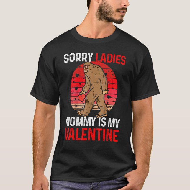 Camiseta Kids Sorry Ladies Mommy Is My Valentine Red Plaid  (Anverso)