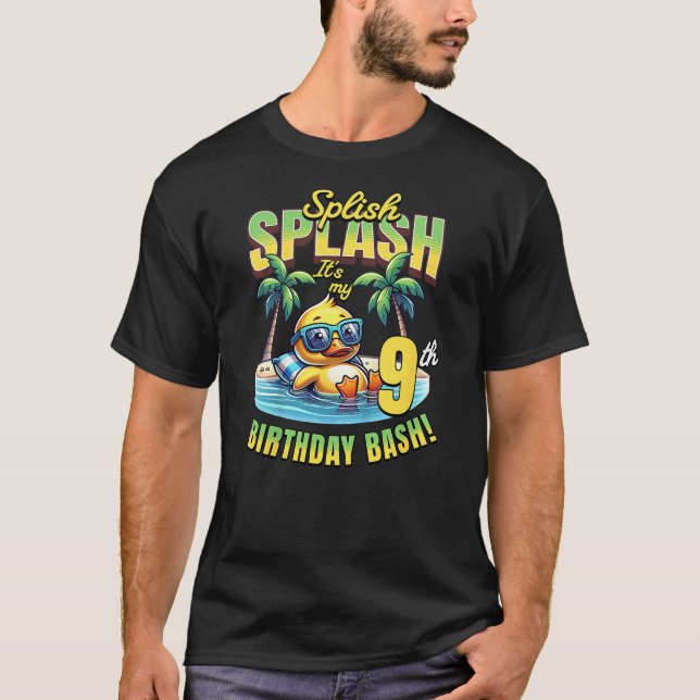 Camiseta Kids Splish Splash 9th Birthday Bash Duck Beach Po (Anverso)