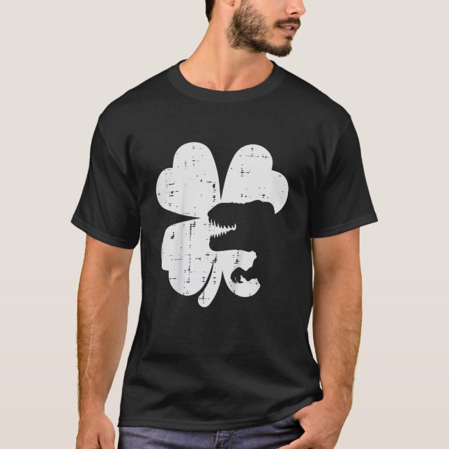 Camiseta Kids St Patricks Day Dino Shamrock Saint Paddys Tr (Anverso)