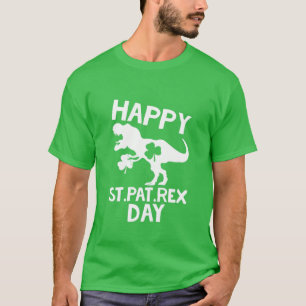 Camiseta Kids St Patricks Day Dinosaur Rex Funny Toddler Bo