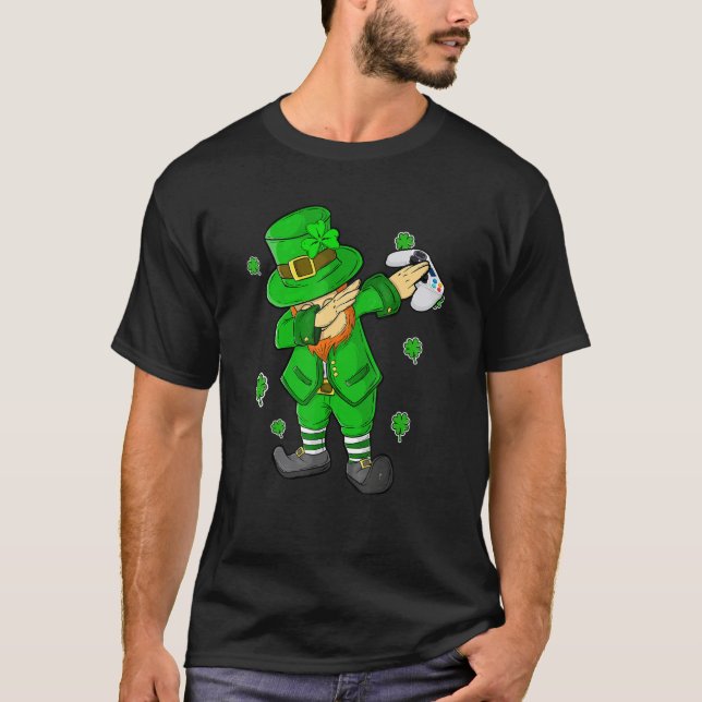 Camiseta Kids St Patricks Day Leprechaun Gamer Controller V (Anverso)