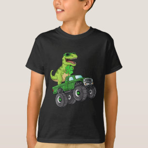 Camiseta Kids St Patricks Day T Rex Rister Monster Truck Di