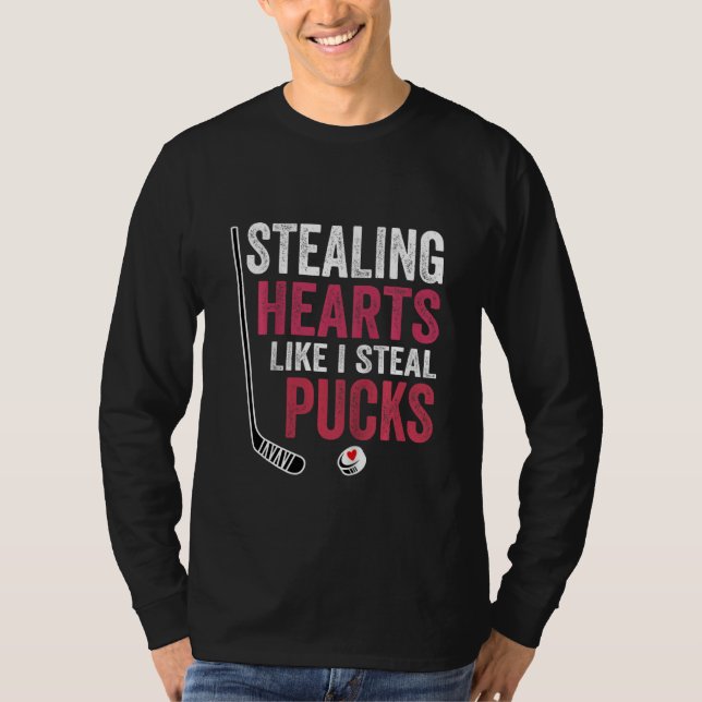 Camiseta Kids Stealing Heart Like I Steal Pucks Valentines  (Anverso)