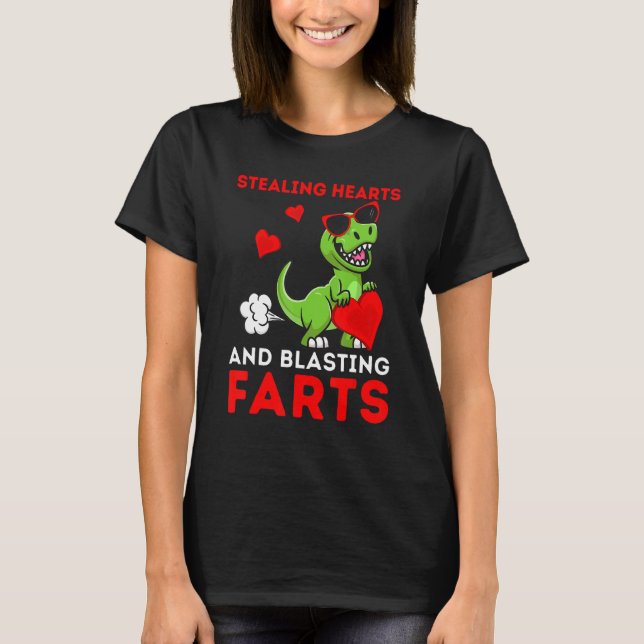 Camiseta Kids Stealing Hearts And Blasting Farts Rex Cute T (Anverso)