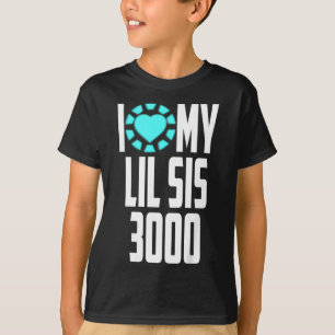 Camiseta Kids Superhero Movie Quote I Love My Lil Sis 3000