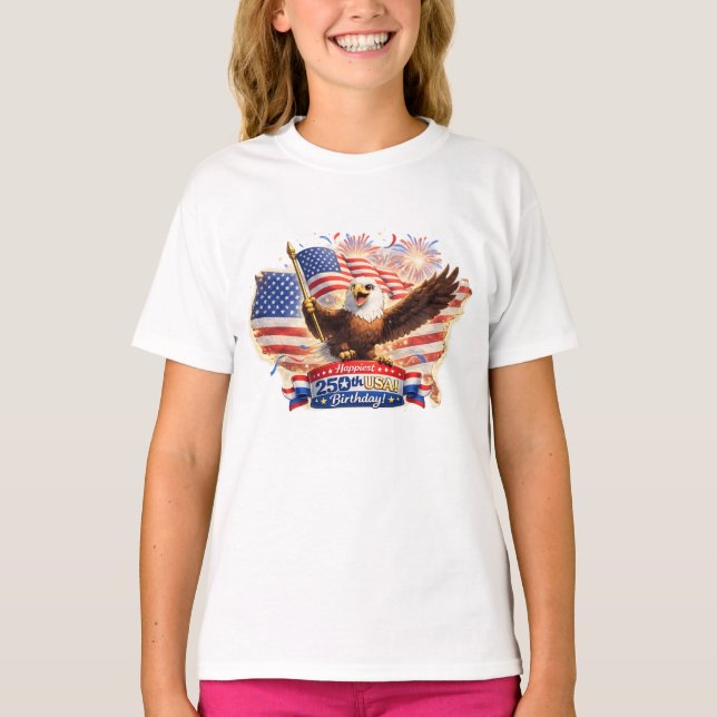 Camiseta kids t-shirt Happiest 250th Birthday USA! (Anverso)