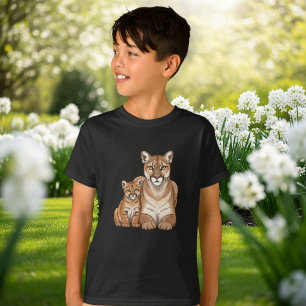 Camiseta Kids' T-Shirt with Puma Illustration - Black 