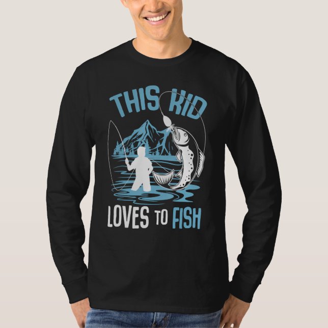 Camiseta Kids This Kid Loves to Fish Bass Fishing Fisherman (Anverso)