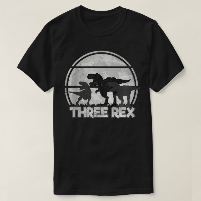 Camiseta Kids Three Re 3rd Birthday Dinosaur 3 year old  (Diseño del anverso)