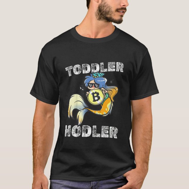 Camiseta Kids Toddler Hodler Bitcoin Mermaid with Sunglasse (Anverso)