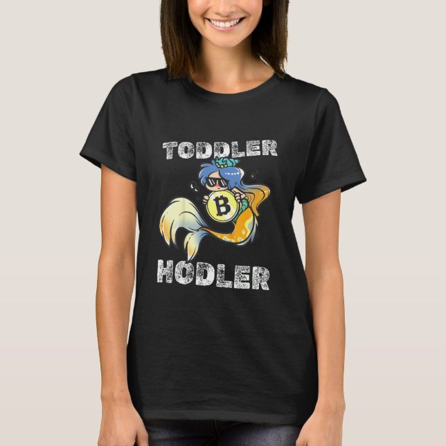 Camiseta Kids Toddler Hodler Bitcoin Mermaid with Sunglasse (Anverso)