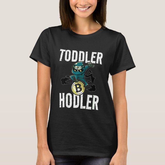 Camiseta Kids Toddler Hodler Bitcoin Ninja with Sunglasses  (Anverso)