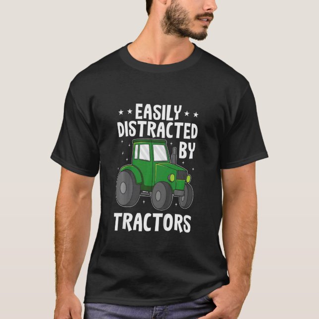 Camiseta Kids Tractor Kids Future Farmer Easily Distracted  (Anverso)