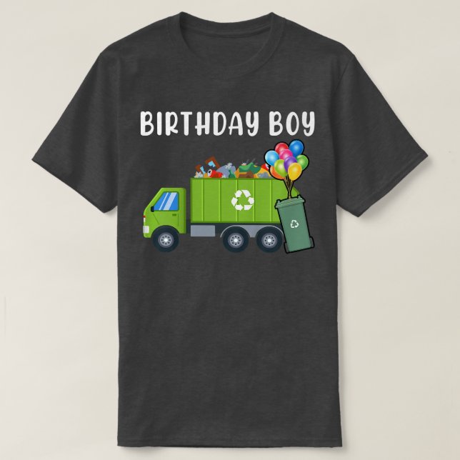Camiseta Kids Trash Bin Birthday Boy Garbage Trucks Toddler (Diseño del anverso)