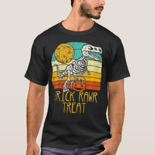 Camiseta Kids Trick Rawr Treat Skeleton Dino Tre Toddler Bo