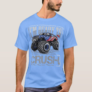 Camiseta Kids USA Flag Monster Trucks Crush Car Monster Tru