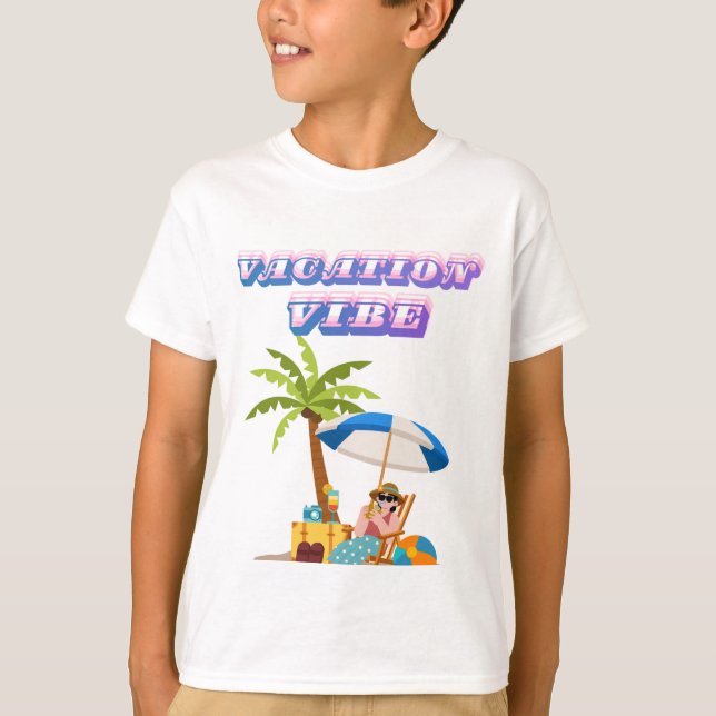 Camiseta Kids Vacation Vibe Beach | Vacaciones de  (Anverso)