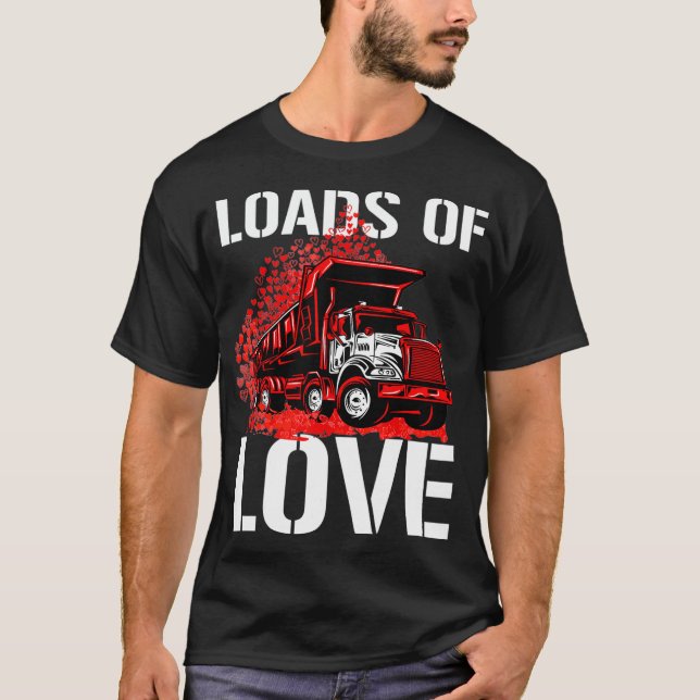Camiseta Kids Valentine's Day Loads of Love Cute Dump Truck (Anverso)