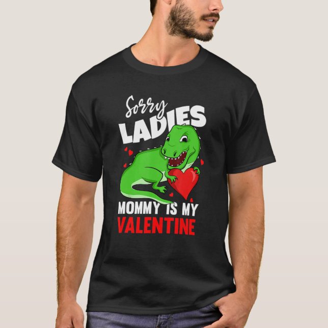 Camiseta Kids Valentines Day Mommy Is My Valentine TRex Mom (Anverso)