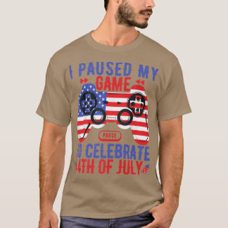 Camiseta Kids Video Game 4th Of July Gamer American Flag To