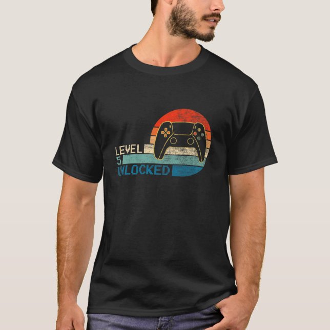 Camiseta Kids Video Game Controller Desbloqueado Nivel 5 Na (Anverso)
