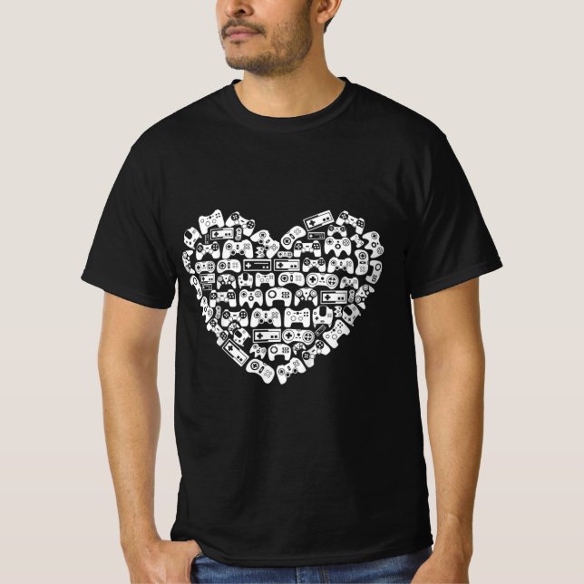 Camiseta Kids Video Game Controller Heart Día de San Valent (Anverso)