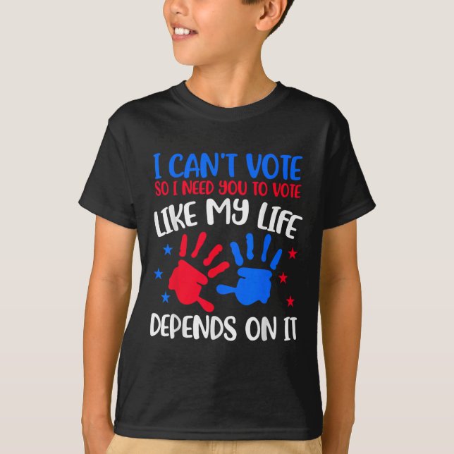 Camiseta Kids Voting Shirt I Can't Vote Future Voters Girls (Anverso)