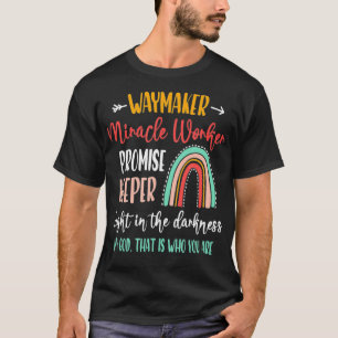 Camiseta Kids Waymaker Miracle Worker Rainbow, Christian
