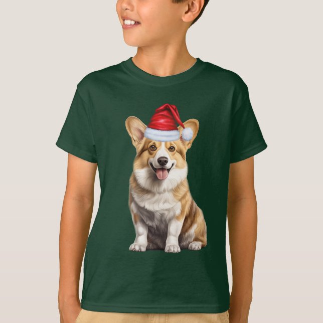 Camiseta Kids Welsh Corgi Dog Lover Funny Christmas (Anverso)
