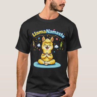 Camiseta Kids Yoga Namaste Cute Cartoon T-Shirt Design