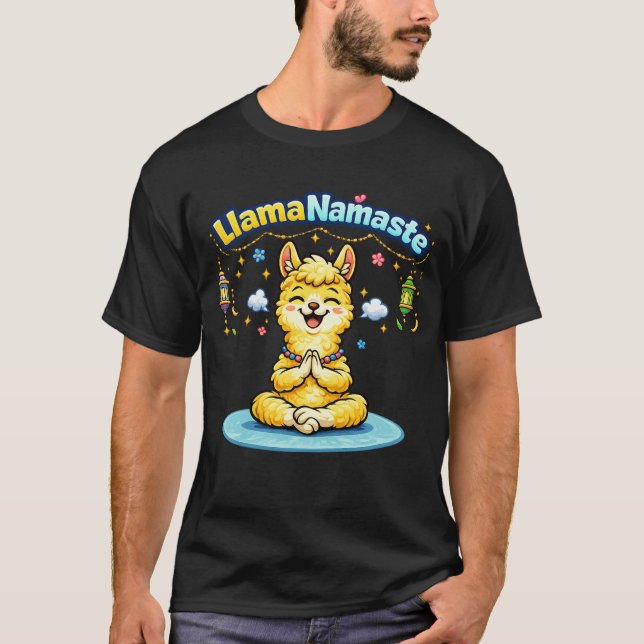 Camiseta Kids Yoga Namaste Cute Cartoon T-Shirt Design (Anverso)