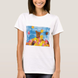 Camiseta KidsArt para CHOC - Oso de hojas de otoño