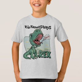 Camiseta ¡KidsNameOSAURUS Rex corrige con el nombre de su