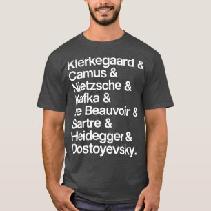 Camiseta Kierkegaard Camus Nietzsche Kafka de Beauvoir Sart