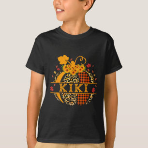 Camiseta Kiki Leopard Floral Pumpkin otoño Thanksgivi