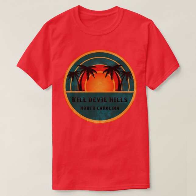 Camiseta Kill Devil Hills North olina Beach Retro Sunset (Diseño del anverso)