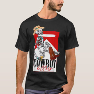 Camiseta Kille Rs Cowboy Western Skeleton Mujeres