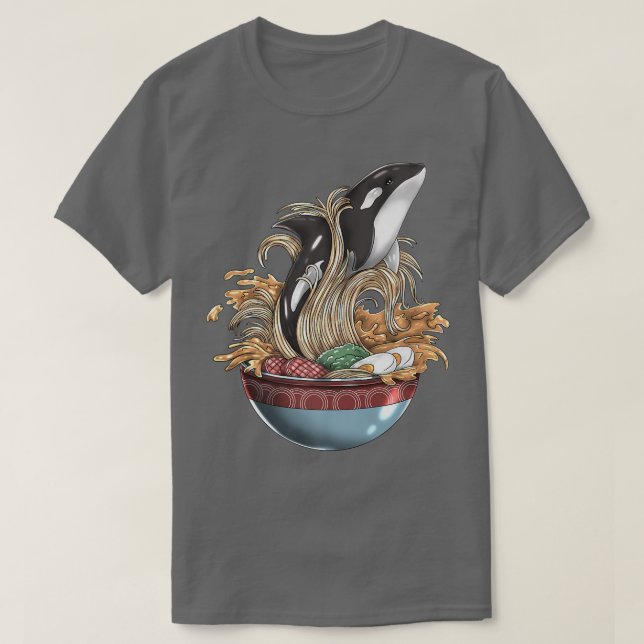 Camiseta Killer Whale Orca Ramen Noodle Japanese Harajuku F (Diseño del anverso)
