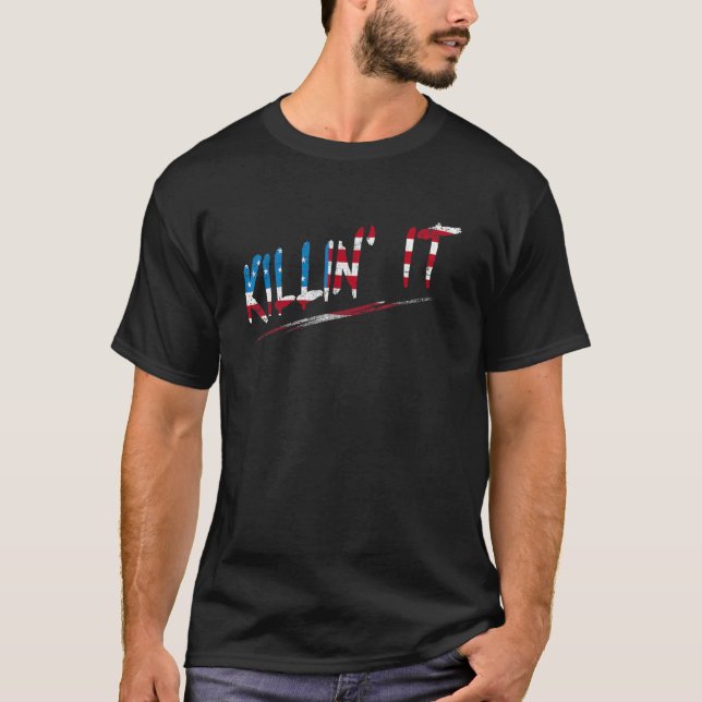 Camiseta Killin´ It Slogan Bandera de Estados Unidos Hombre (Anverso)