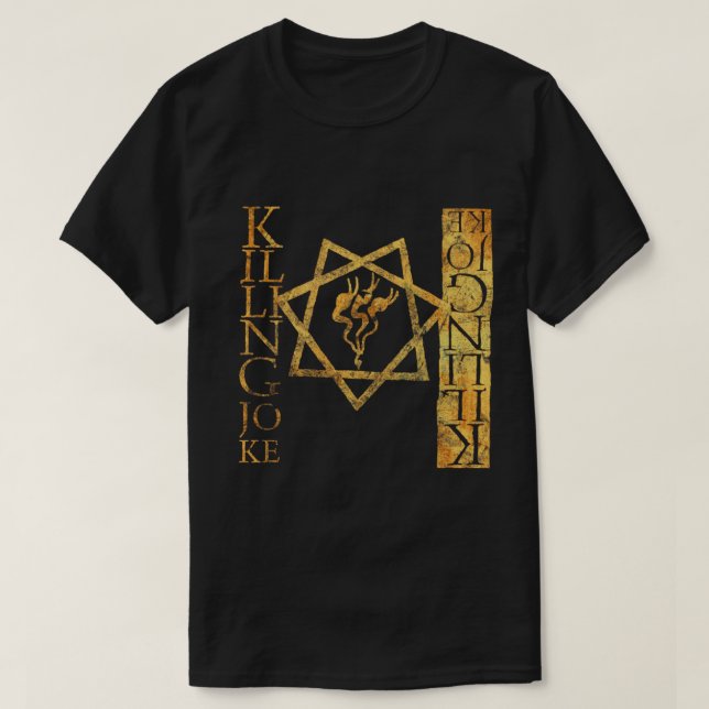 Camiseta killing joke gothic rock golden grunge distressed  (Diseño del anverso)