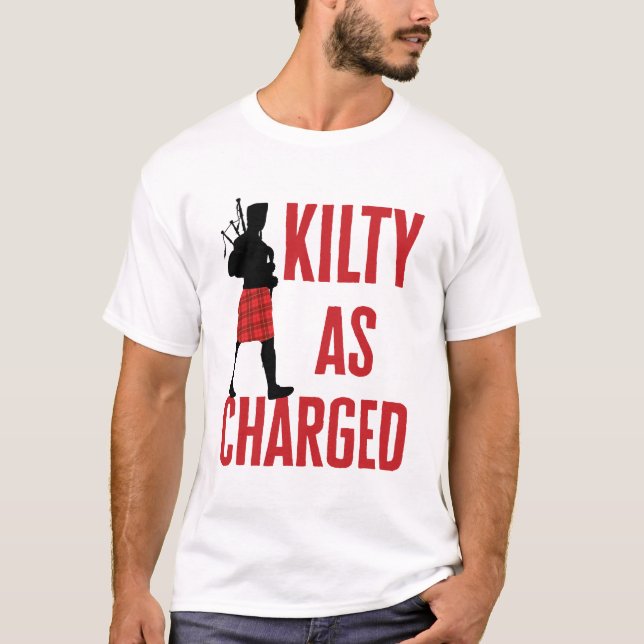 Camiseta Kilty con Chiste de píun divertido Kilt cargado (Anverso)